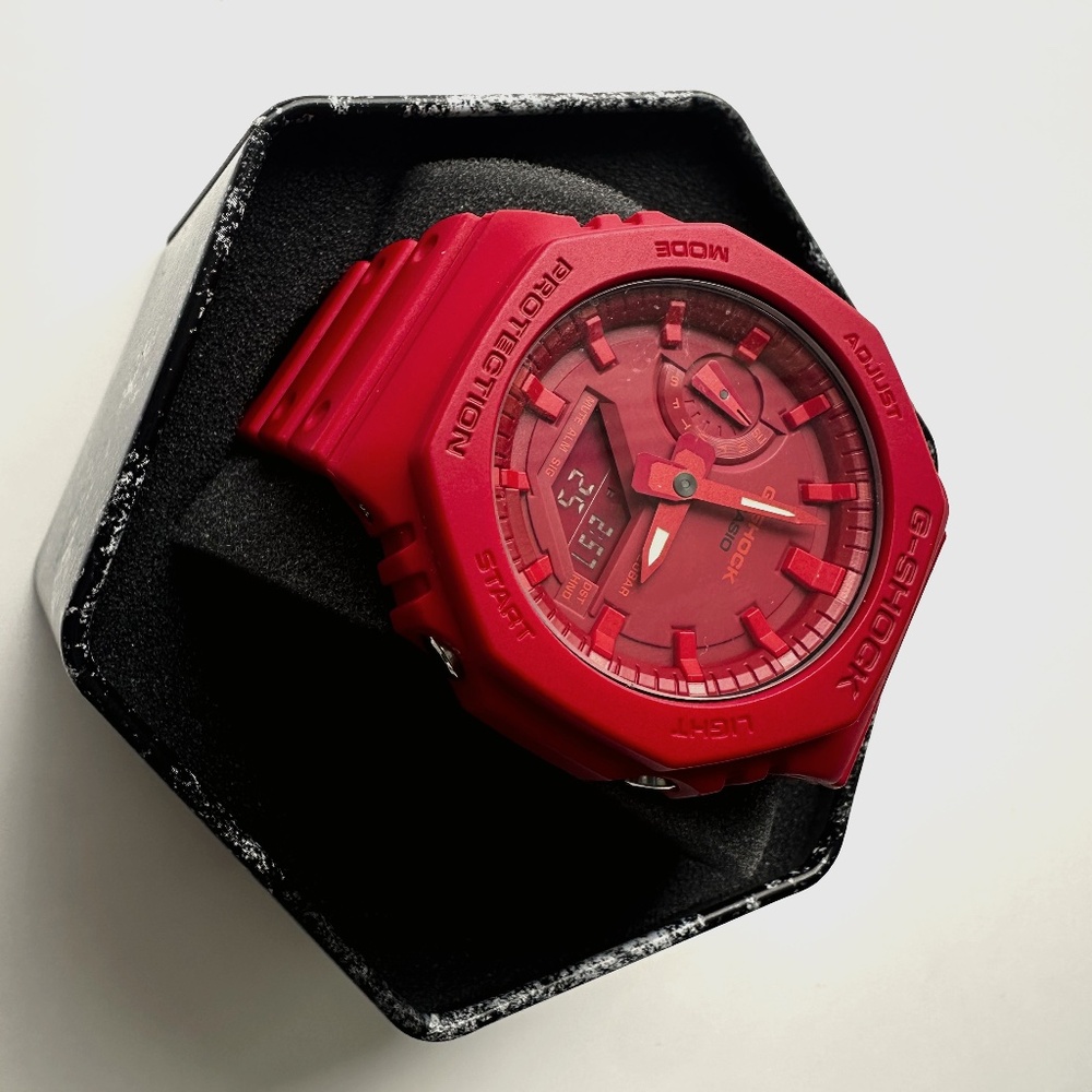 Casio G-Shock Analog Digital Red Watch – Rugged & Stylish